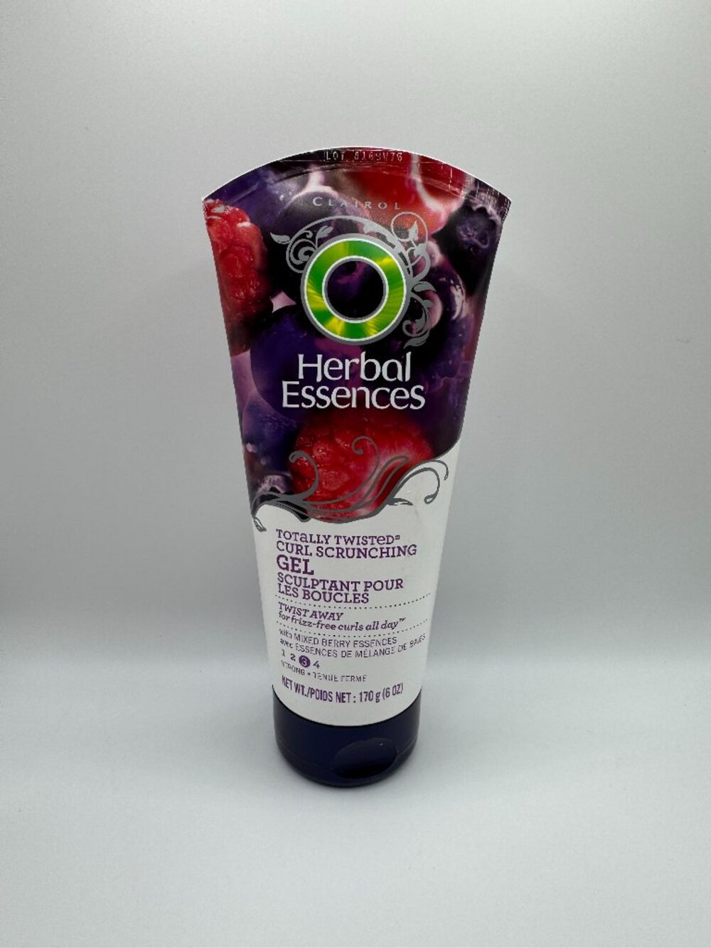 Herbal Essences Totally Twisted Curl Scrunching Hair Gel Mixed Berry Strong 6 oz